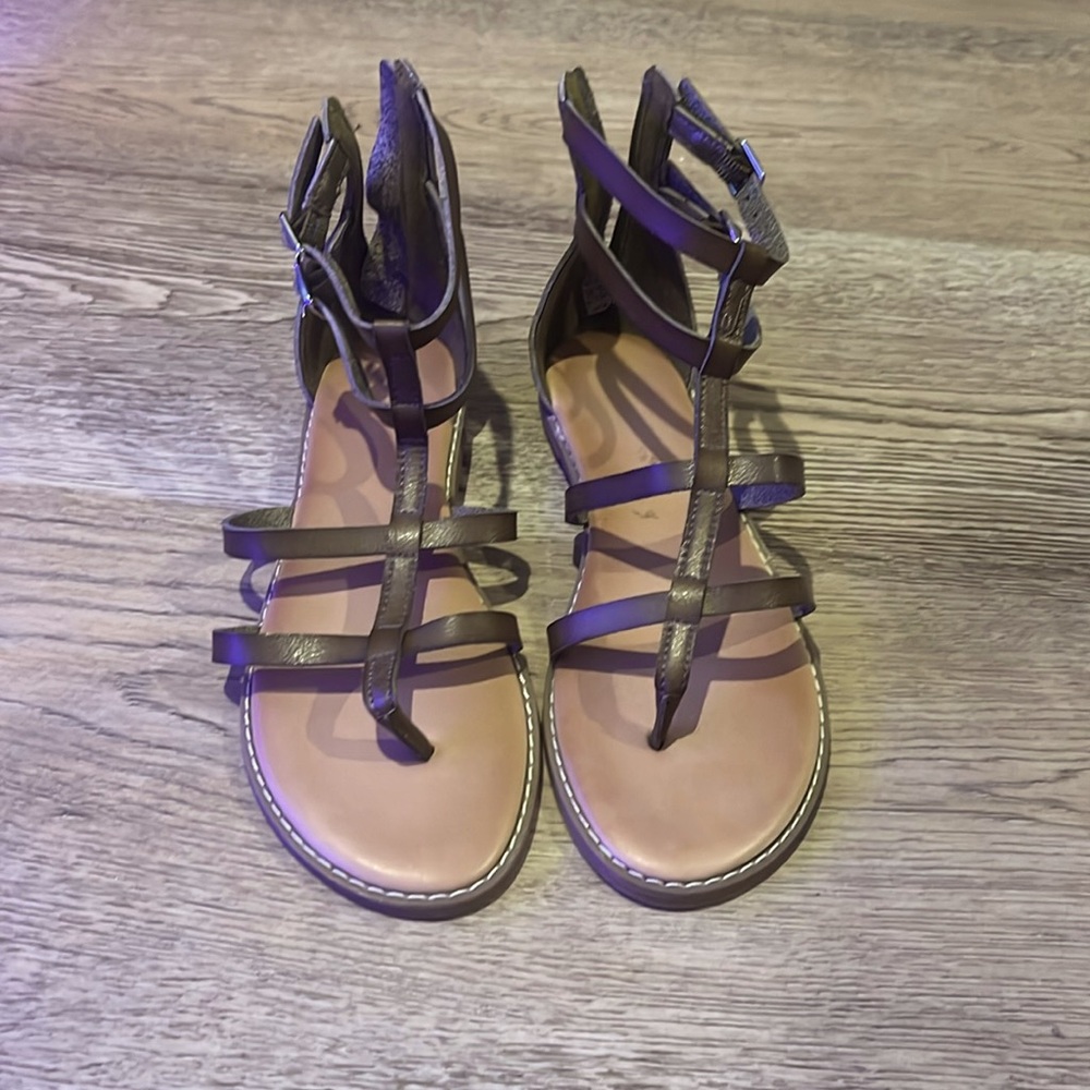 Green sandals never worn
